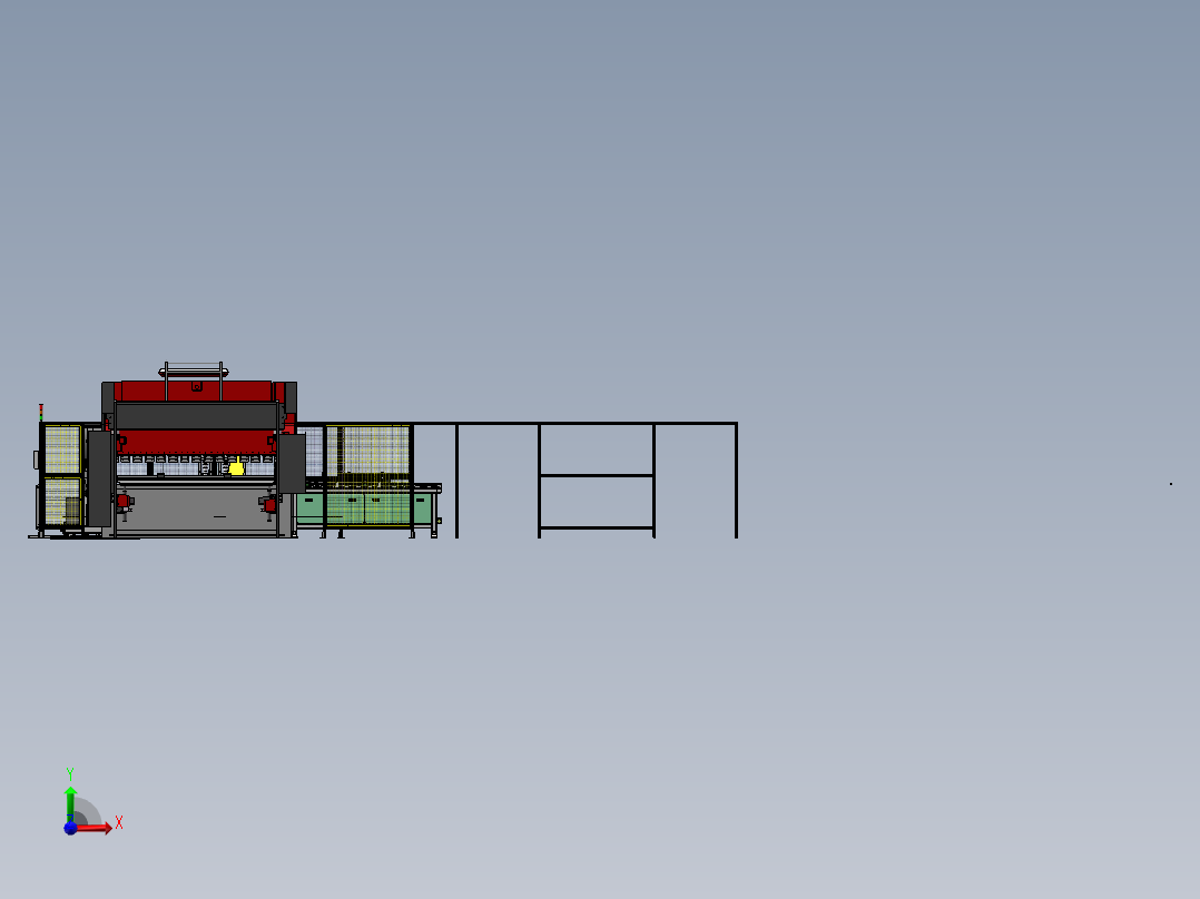 2023.02月-电梯门板机器人冲孔折弯系统sw19可编辑前视图