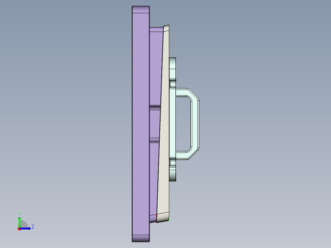 大尺寸电脑中框铣凹槽避位结构CNC编程程序模型左视图