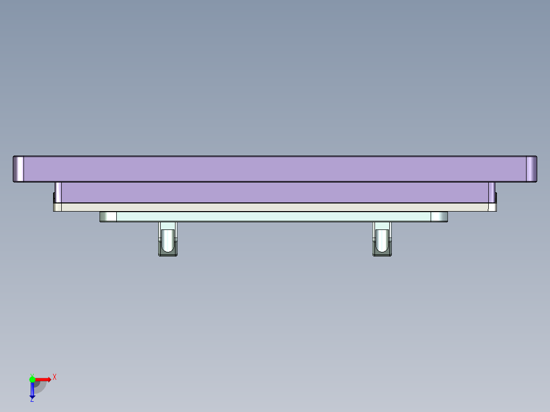 大尺寸电脑中框铣凹槽避位结构CNC编程程序模型俯视图
