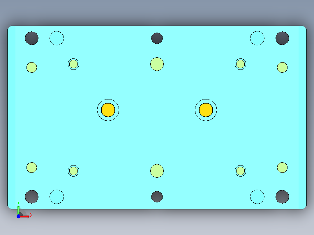 化妆盒切边模具设计前视图