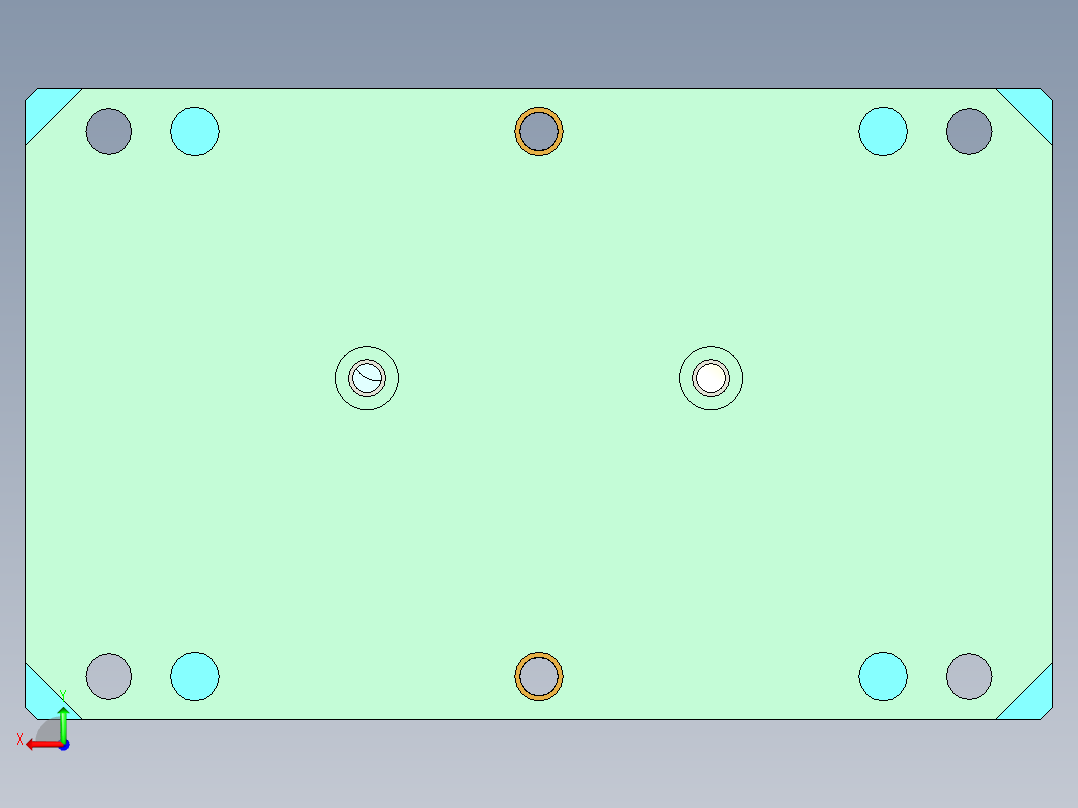 化妆盒切边模具设计后视图