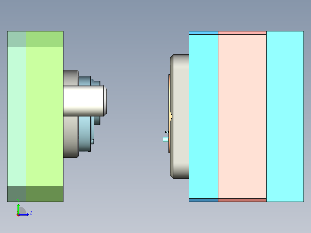 化妆盒切边模具设计左视图