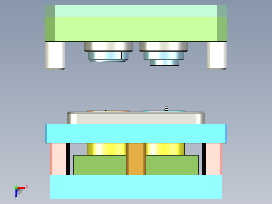 化妆盒切边模具设计俯视图