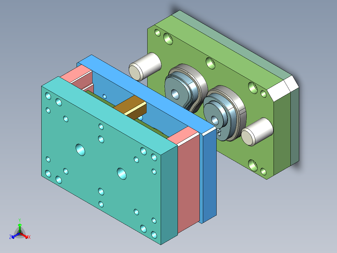 化妆盒切边模具设计正等轴测图