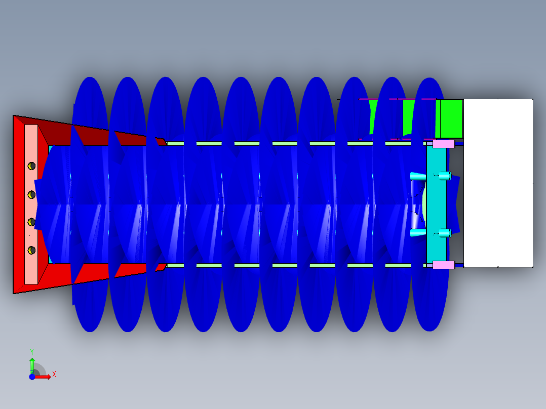 B2004017-双螺纹清洗器前视图