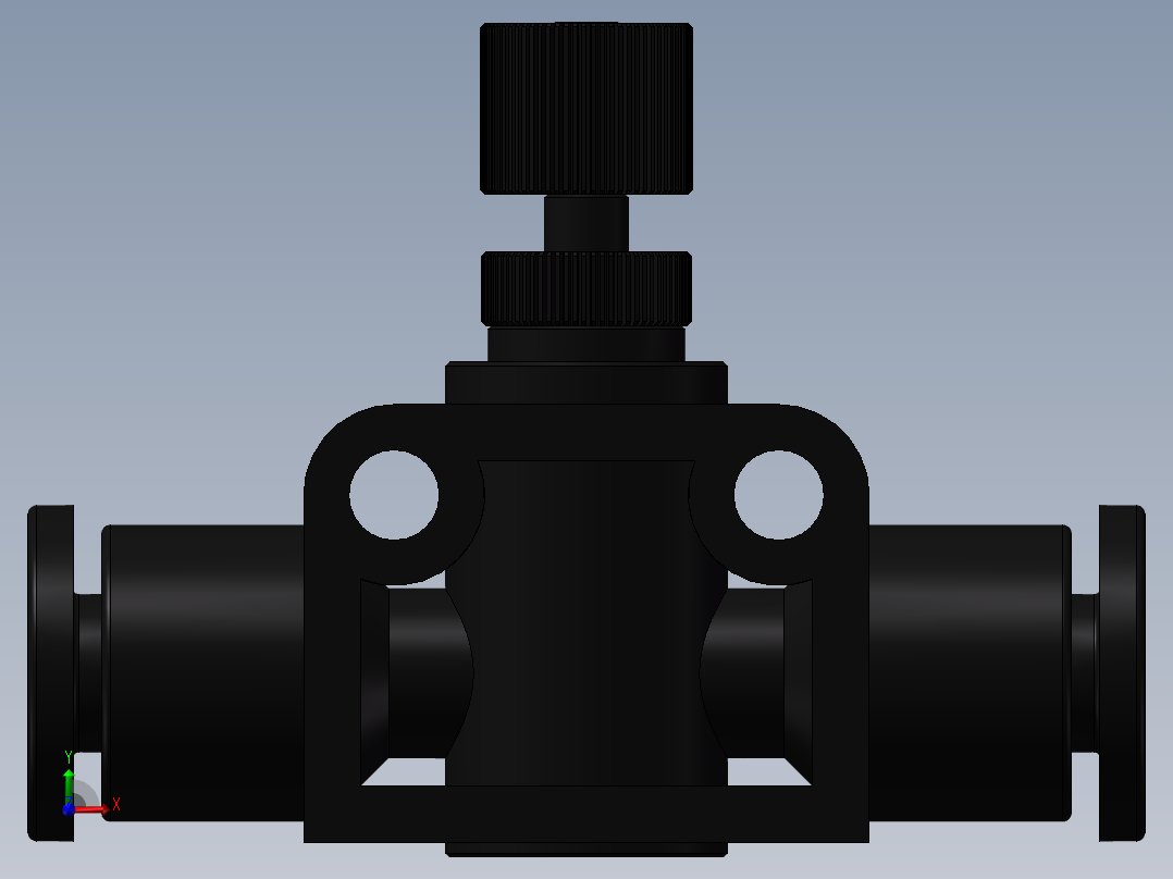 公制管道型节流阀 亿日 ESA4前视图