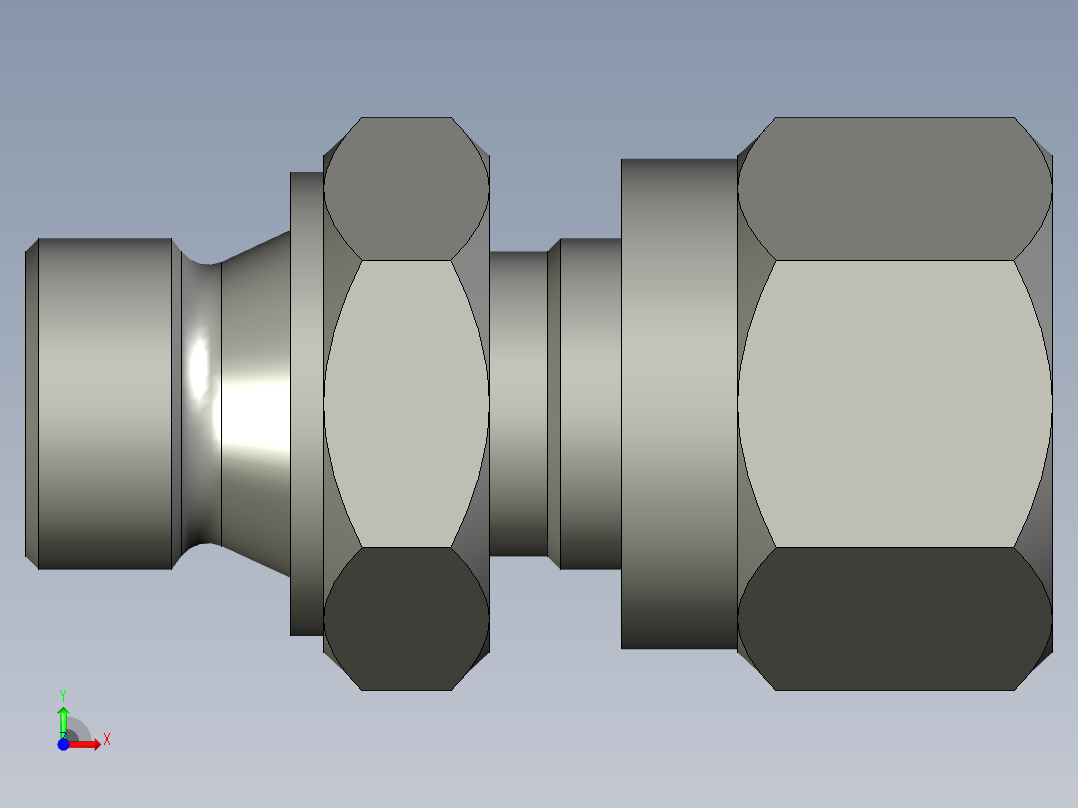 卡套式油管接头G1-4接4管前视图