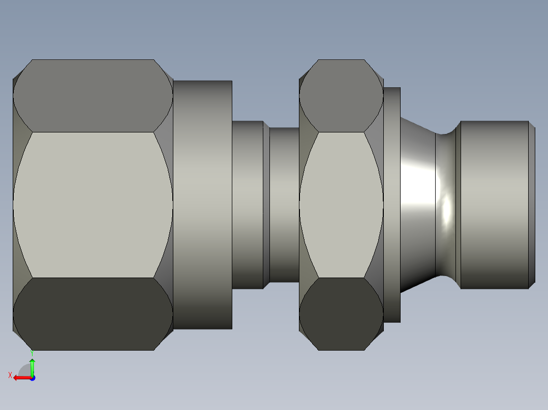 卡套式油管接头G1-4接4管后视图