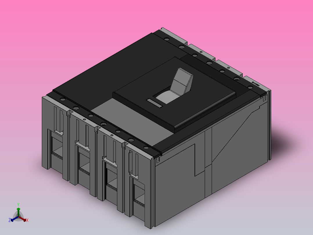 T5 3极╱4极 固定式[T5 4极 固定式塑壳断路器]正等轴测图
