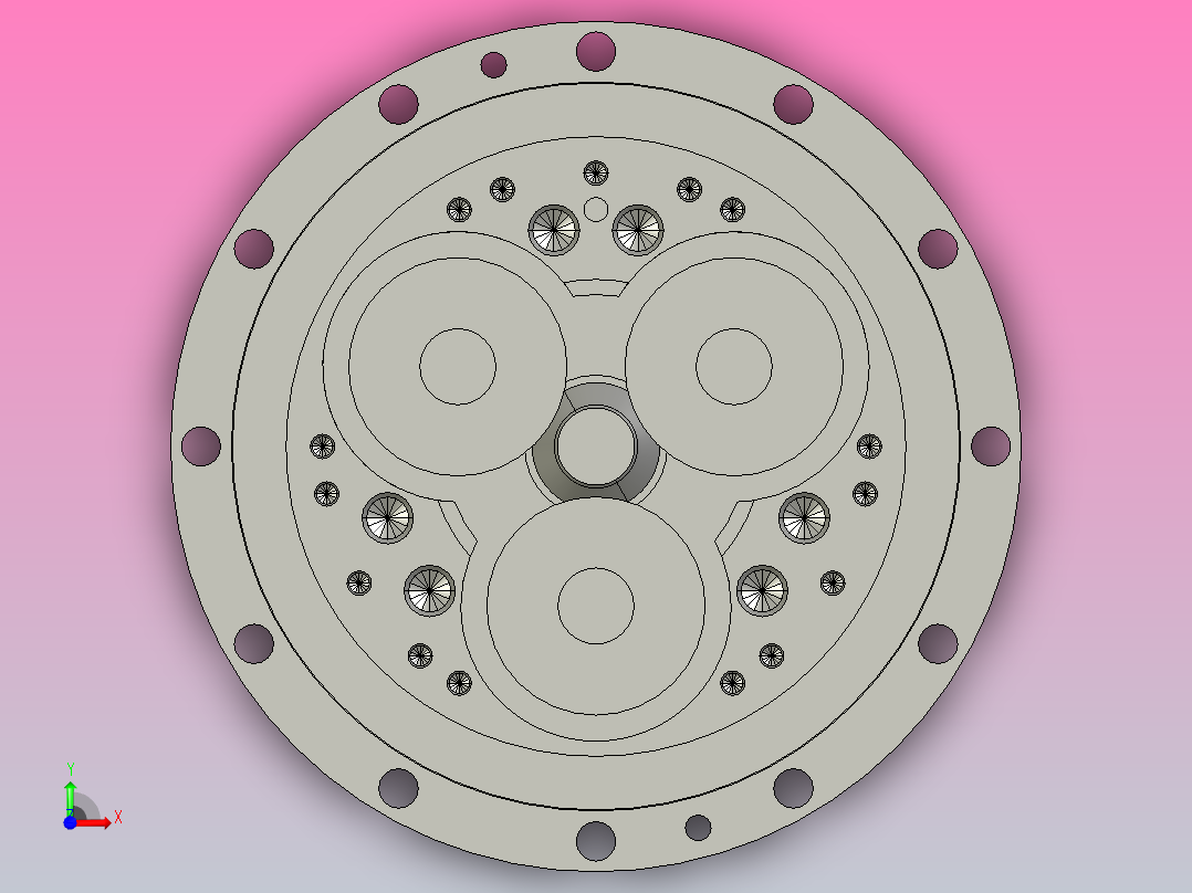 RV减速器常规产品外形图ZD-280BX-   -REA-A-B-22X63-110145M8-3001前视图