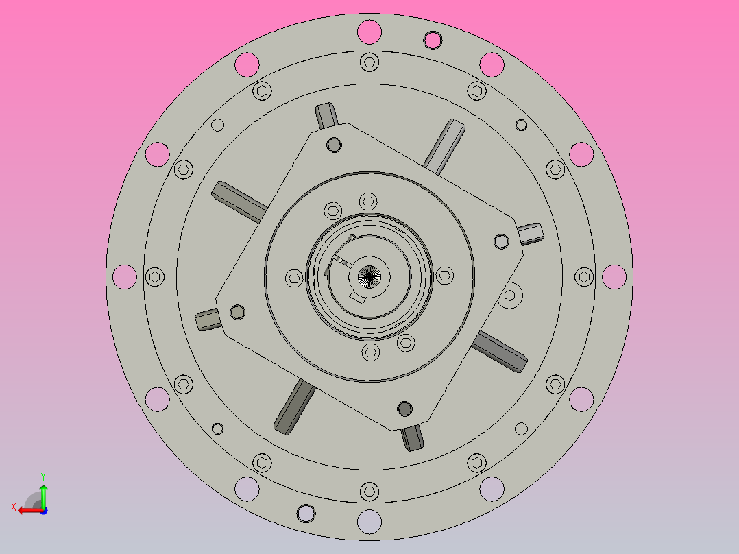 RV减速器常规产品外形图ZD-280BX-   -REA-A-B-22X63-110145M8-3001后视图