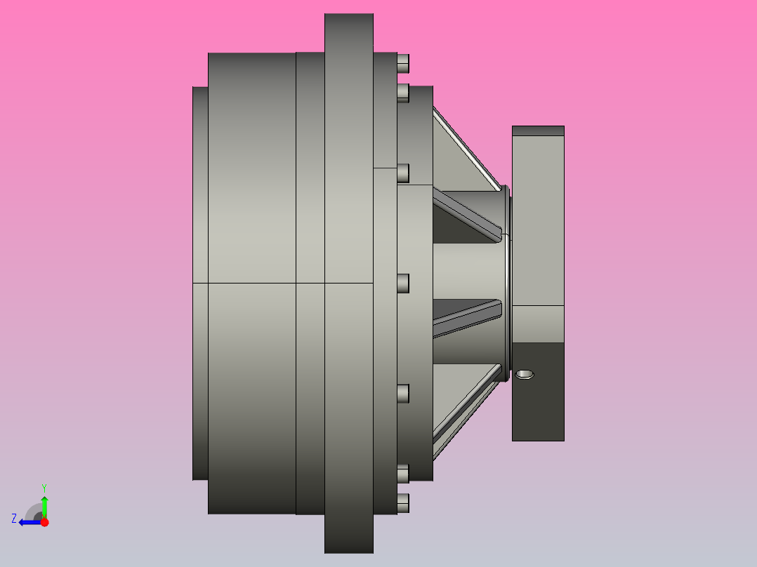 RV减速器常规产品外形图ZD-280BX-   -REA-A-B-22X63-110145M8-3001右视图