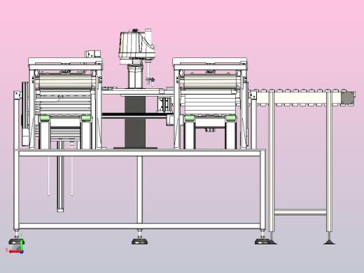 制品盖膜码垛机三维模型图纸后视缩略图
