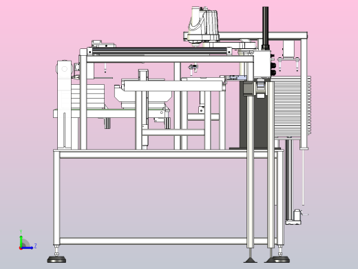 制品盖膜码垛机三维模型图纸左视缩略图