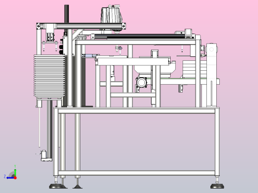制品盖膜码垛机三维模型图纸右视缩略图