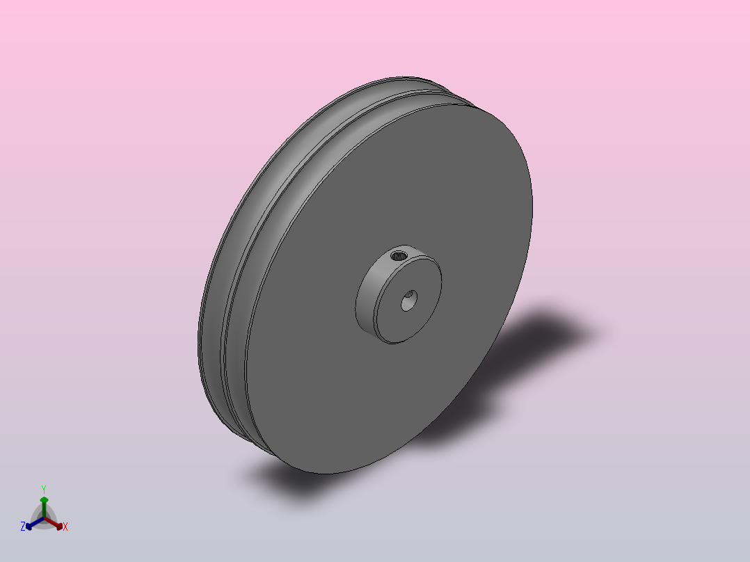 双槽型圆皮带用滑轮_BRDD-140-8-5.1正等轴测图