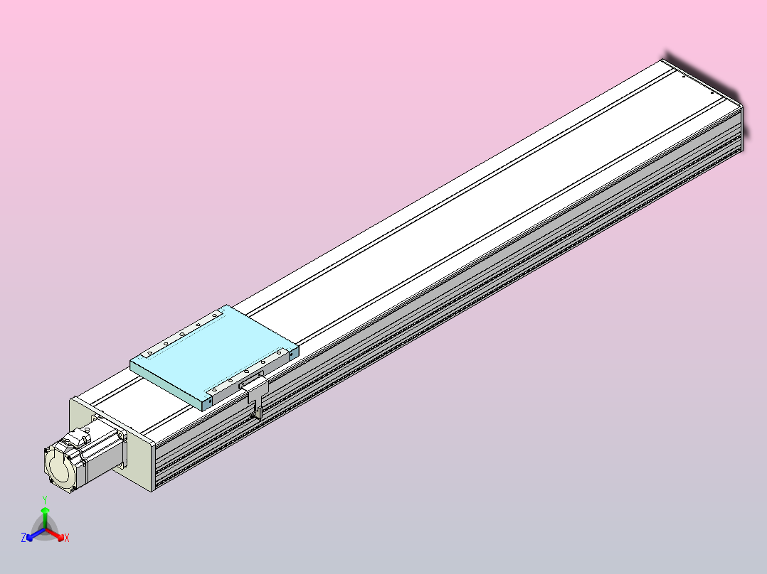 滚珠丝杠直线轴带导轨全封闭TPA-HCR-202D-2510C-L1050-M-C-P75-N3主视图