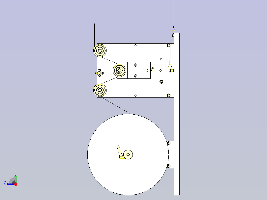一种胶带张力调整机构3D图纸右视图