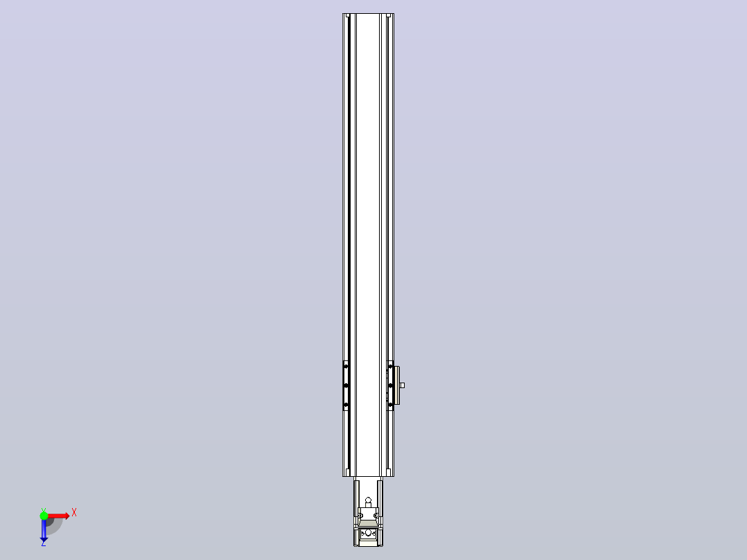 日规模组半封闭丝杆TPA-HNR-65S-1610C-L400-M-Y-P20-N3俯视图