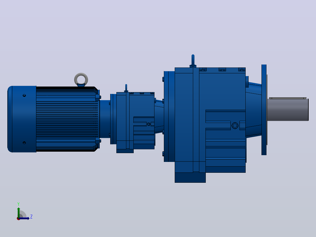 RF147R87法兰轴伸式组合型斜齿轮减速机RF147R87-Y11-4P-160M-M1-0°-Φ450左视图