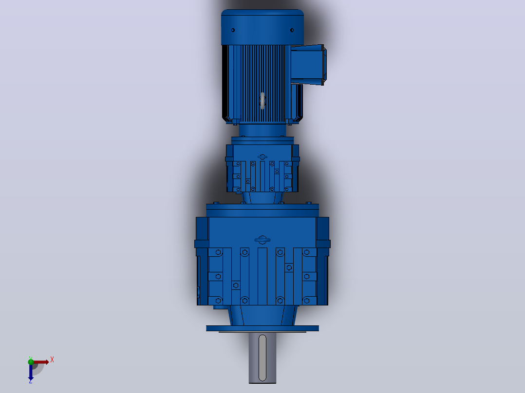 RF147R87法兰轴伸式组合型斜齿轮减速机RF147R87-Y11-4P-160M-M1-0°-Φ450俯视图