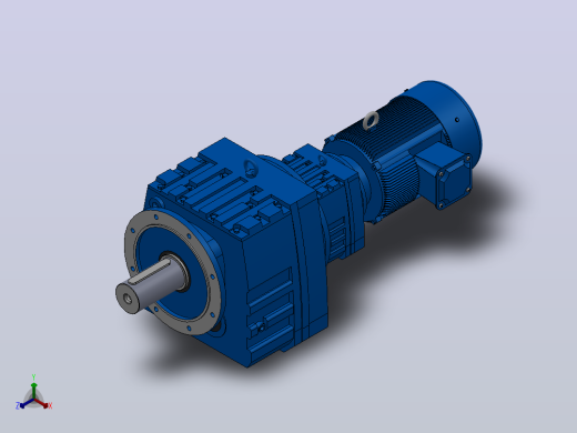 RF147R87法兰轴伸式组合型斜齿轮减速机RF147R87-Y11-4P-160M-M1-0°-Φ450正等轴测缩略图