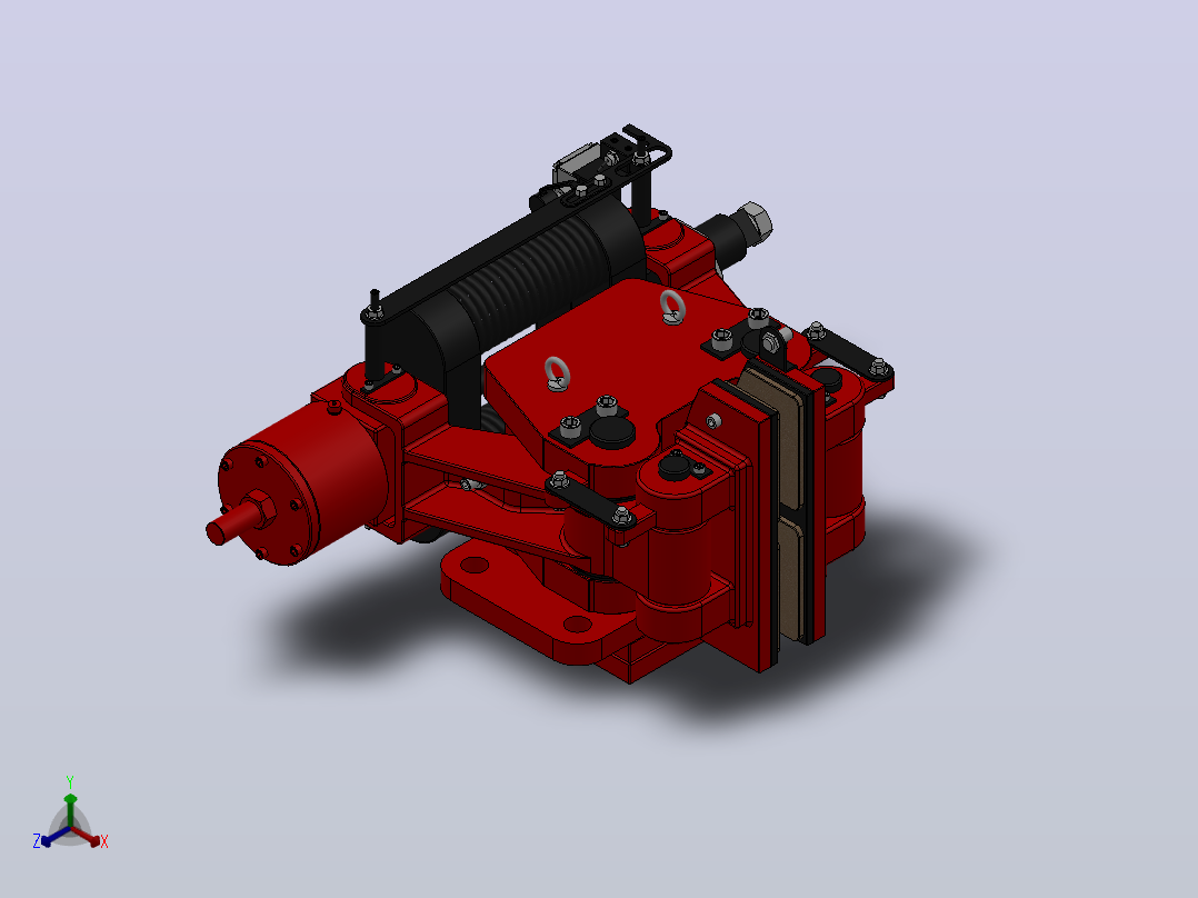 SBD-B安全制动器_SBD160-B-1000×30ⅡRL.WL.CL正等轴测图