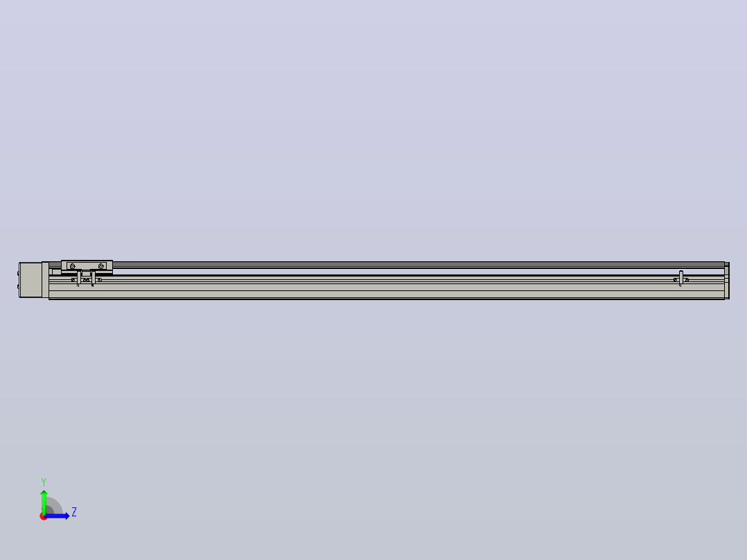 SYS12-BR-1000-200W滚珠花健、支撑座、滚珠丝杠、交叉导轨、直线模组.STEP左视图