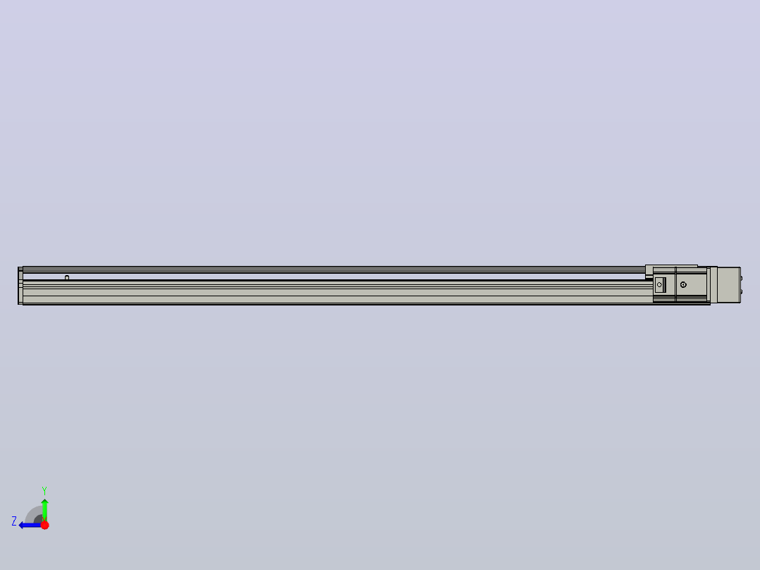 SYS12-BR-1000-200W滚珠花健、支撑座、滚珠丝杠、交叉导轨、直线模组.STEP右视图