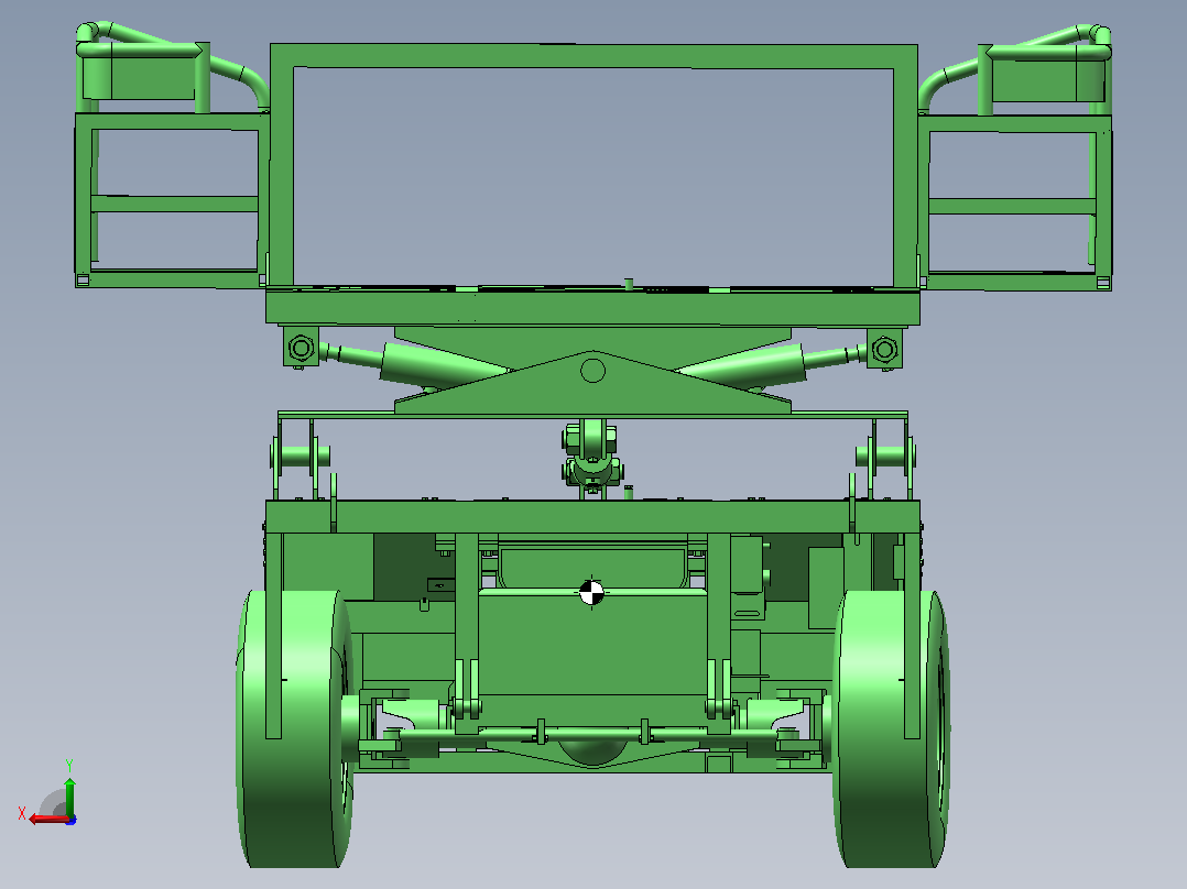 调平车液压系统设计（SW+CAD+计算）后视图