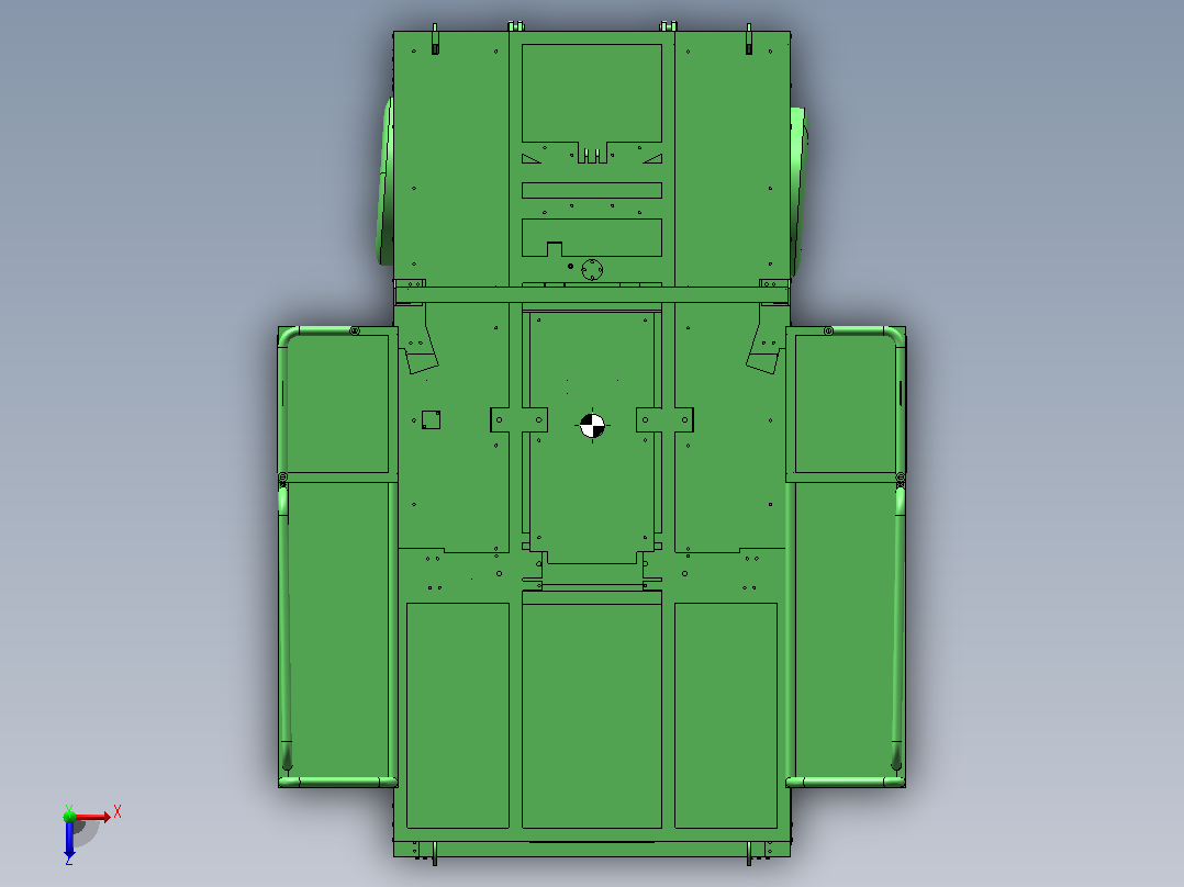 调平车液压系统设计（SW+CAD+计算）俯视图