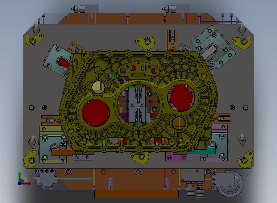A65-铸铝件液压工装夹具前视图