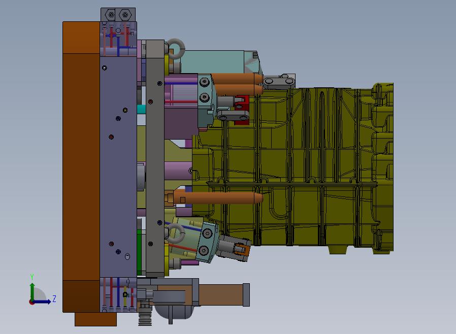 A65-铸铝件液压工装夹具左视图