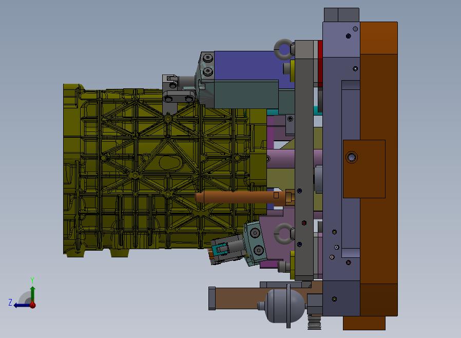 A65-铸铝件液压工装夹具右视图
