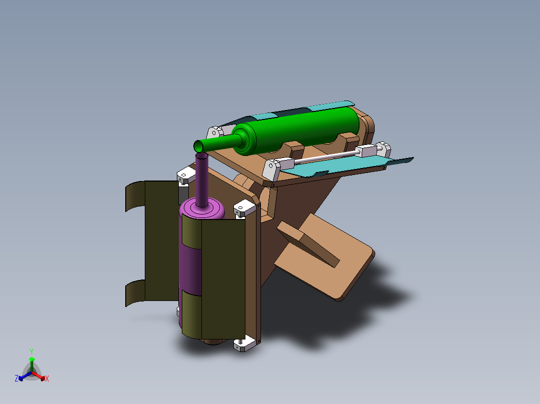 酒瓶贴标治具正等轴测图