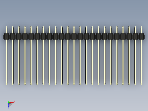 彩色公头100mil（2.54mm）系列-DS1021_black_1x23p_100mil_Type19_rev1.0俯视缩略图