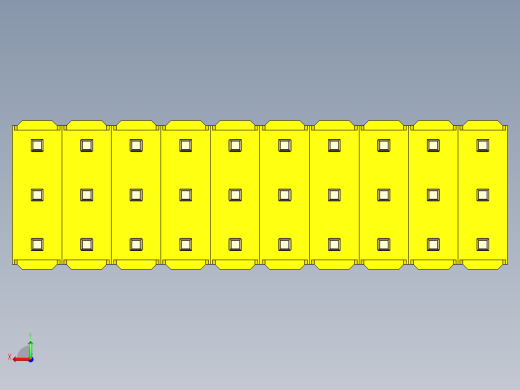 彩色公头100mil（2.54mm）系列-DS1021_yellow_3x10p_100mil_Type1_rev1.0后视缩略图