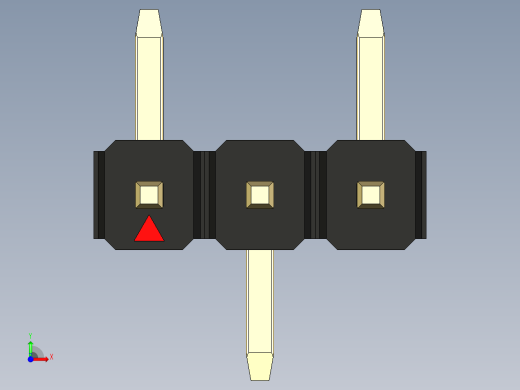 彩色公排针 100mil 2.54mm 系列-DS1022_black_03p_100mil_Type_SMT_R1_rev1.0前视缩略图
