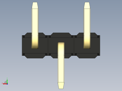 彩色公排针 100mil 2.54mm 系列-DS1022_black_03p_100mil_Type_SMT_R1_rev1.0后视缩略图