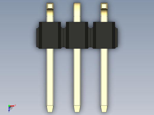 彩色公排针 100mil 2.54mm 系列-DS1022_black_03p_100mil_Type_SMT_R1_rev1.0俯视缩略图