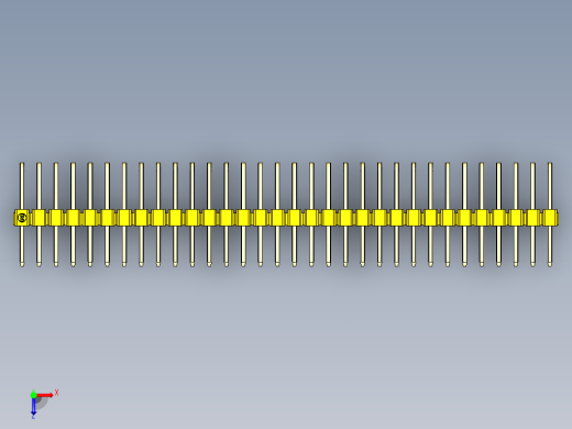 彩色公排针 100mil 2.54mm 系列-DS1022_yellow_3x32p_100mil_TypeD_rev1.0俯视缩略图