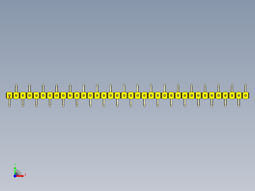 彩色公排针 100mil 2.54mm 系列-DS1022_yellow_36p_100mil_Type_SMT_R2_rev1.0前视缩略图