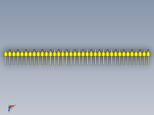 彩色公排针 100mil 2.54mm 系列-DS1022_yellow_36p_100mil_Type_SMT_R2_rev1.0俯视缩略图