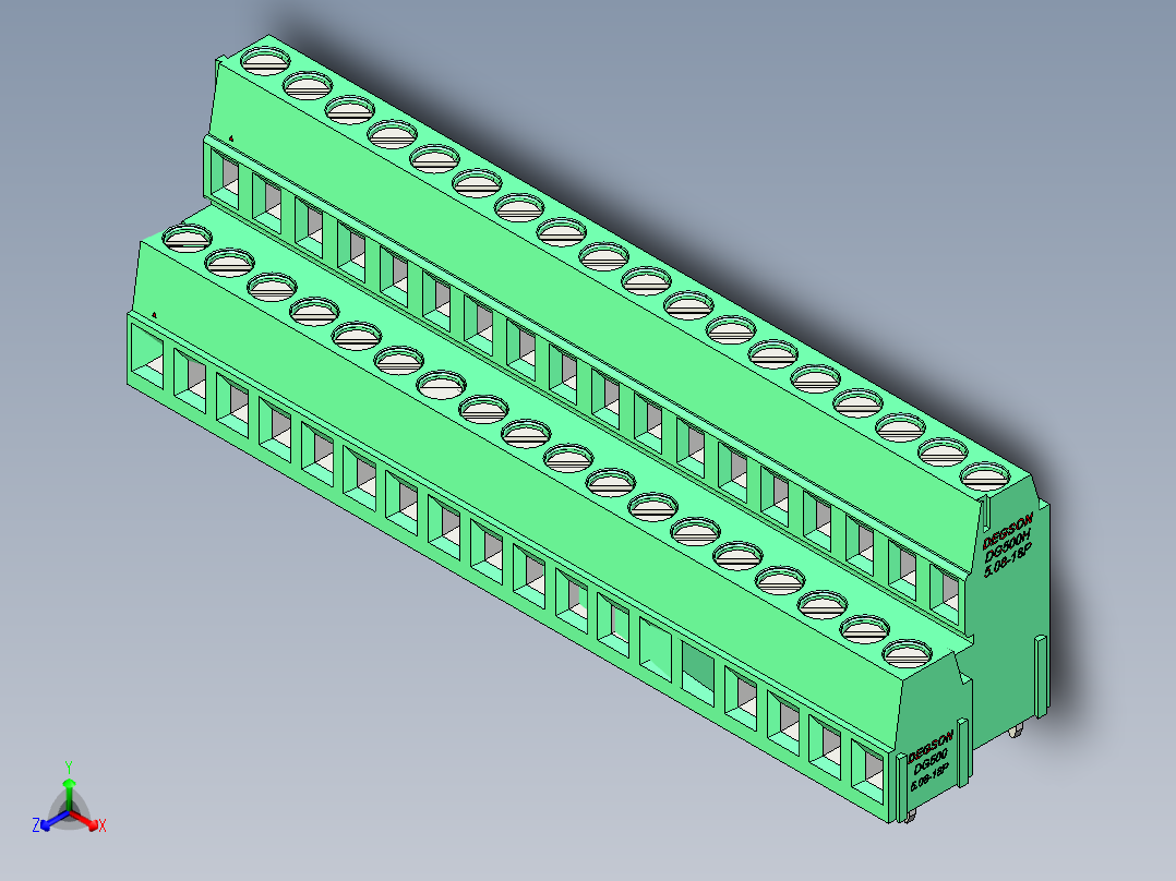 DEGSON DG500 系列 5.05.087.62mm 接线端子-DG500A-5.08-36P-14-00AH主视图
