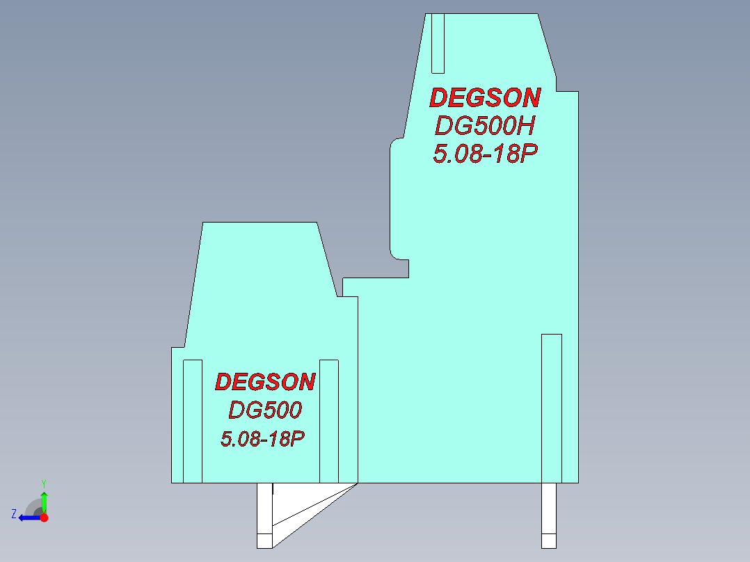 DEGSON DG500 系列 5.05.087.62mm 接线端子-DG500A-5.08-36P-14-00AH右视图