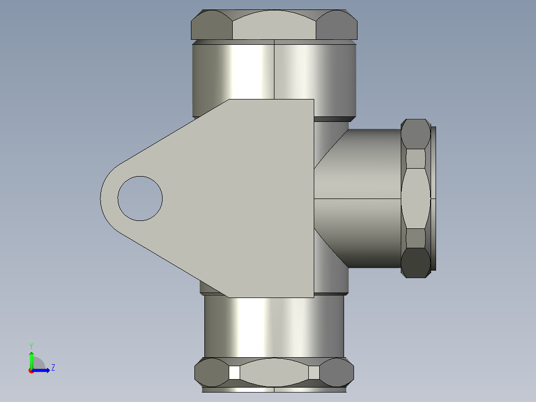 双阀通风气动装置左视图
