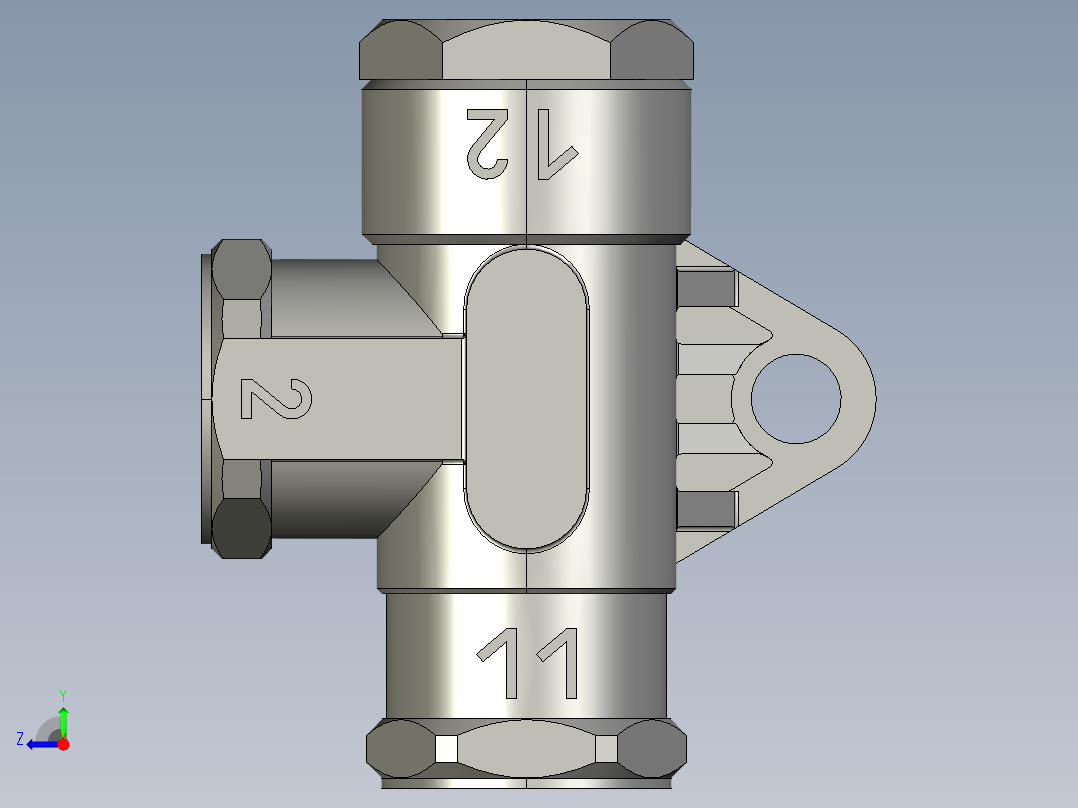 双阀通风气动装置右视图