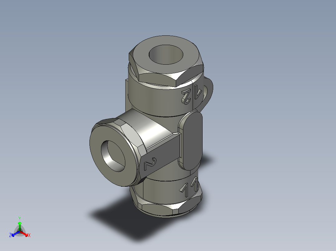 双阀通风气动装置正等轴测图