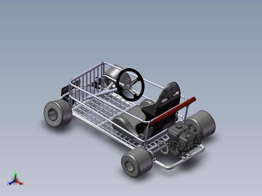 超市购物概念车正等轴测图