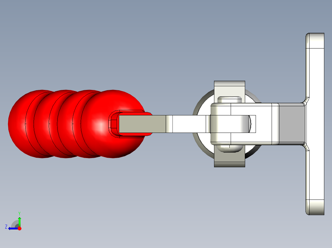 推拉式夾鉗SSP(H)-3D多系列多零件图纸模型右视图